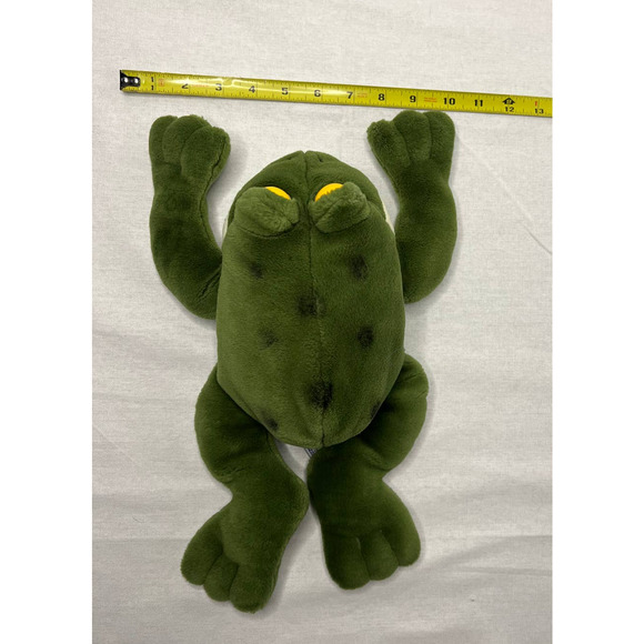 Frog Plush Green Stuffed Animal Toy Toad 14" Long A&A Plush, INC Frog Lovers - Picture 8 of 9